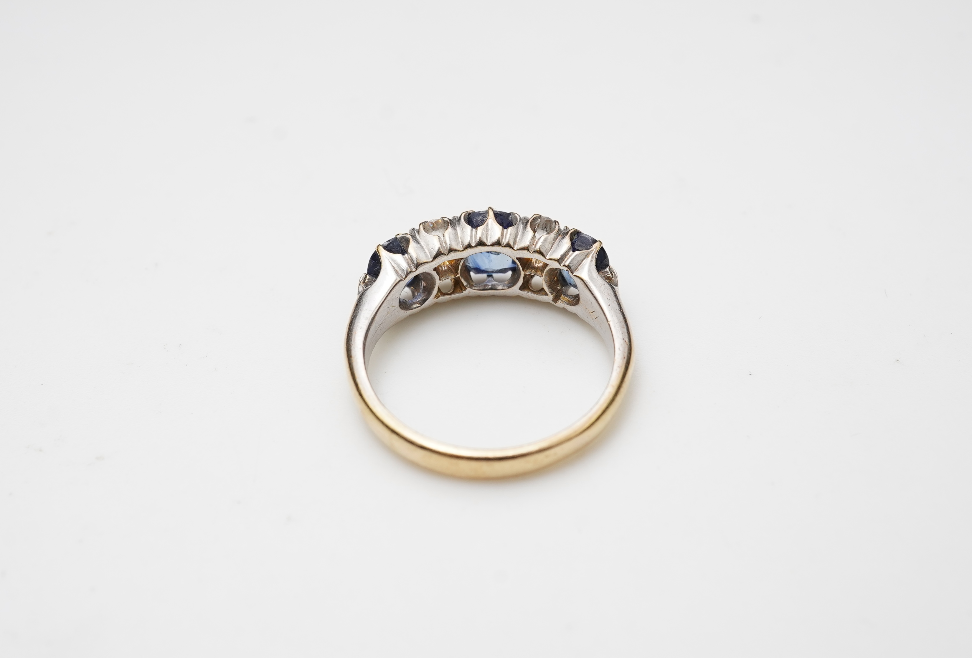 A Victorian sapphire and diamond ring, circa 1889